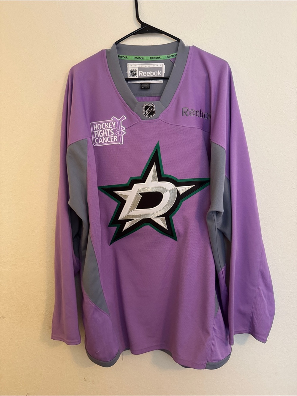 Reebok Dallas Stars fight cancer Lavender and Gray Hockey Jersey Johns #28